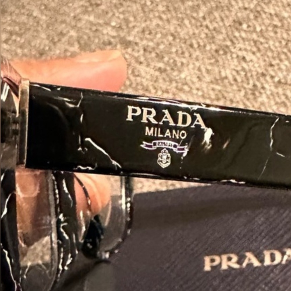 NWT Authentic Prada Eyeglasses VPR01Y 09V-1O1 Black Full Rim Frames 53MM RX-ABLE - Picture 7 of 7